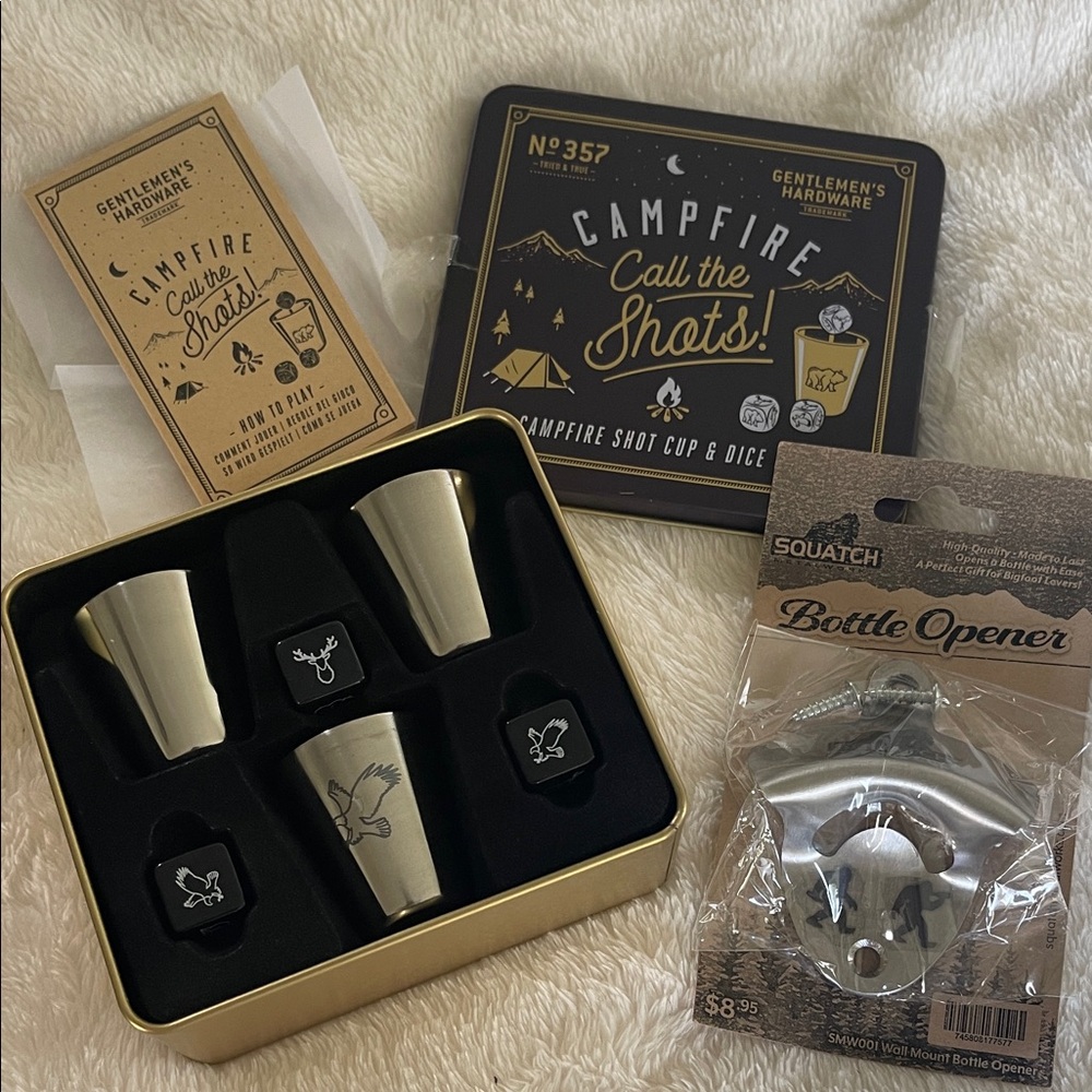Gentlemen's Hardware Campfire Shot Cup Set and Bottle Opener